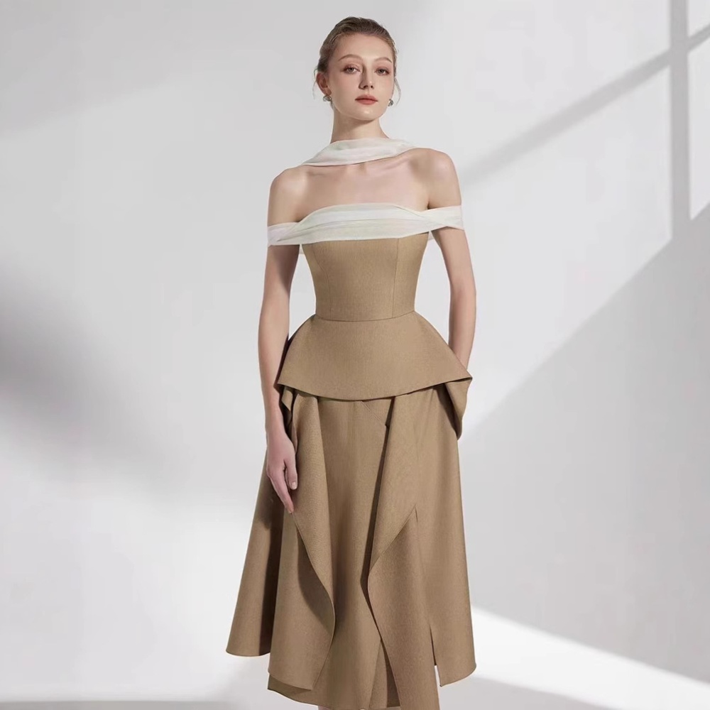 Niche long dress intellectuality tops 2pcs set