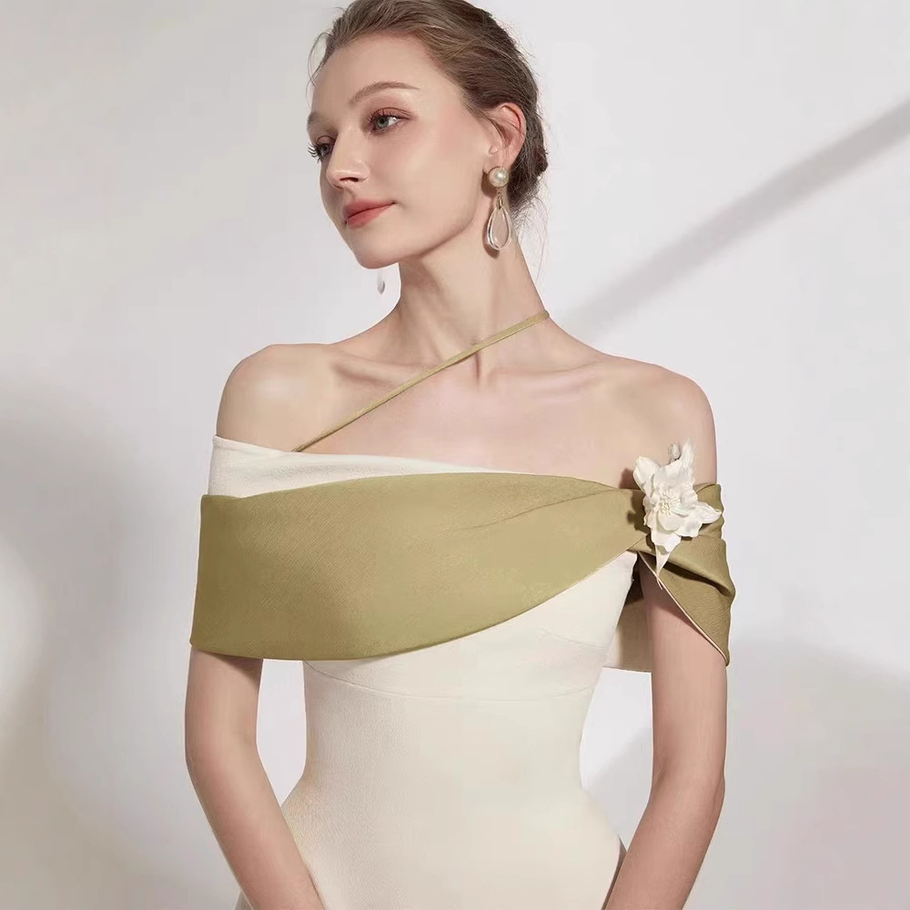 Temperament slim long dress pinched waist formal dress