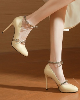 Fine-root platform invisible high-heeled shoes for women