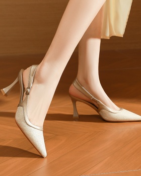 Sheepskin summer shoes pointed sandals for women