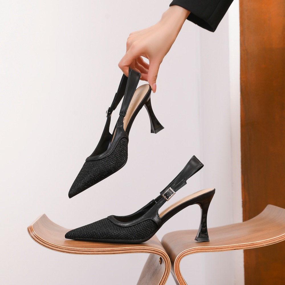 Sheepskin summer shoes pointed sandals for women