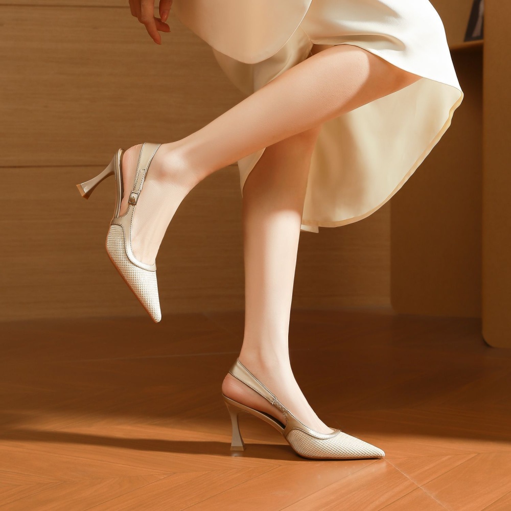 Sheepskin summer shoes pointed sandals for women