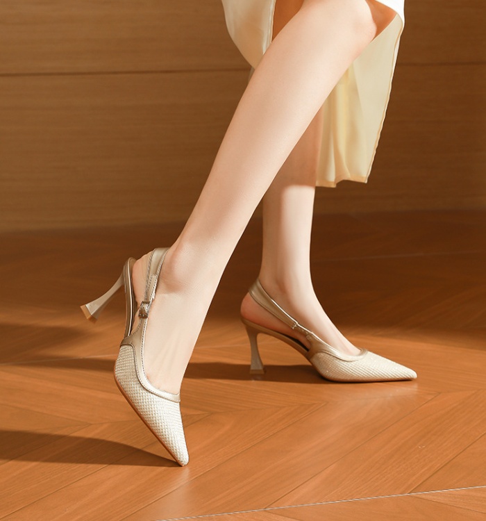 Sheepskin summer shoes pointed sandals for women