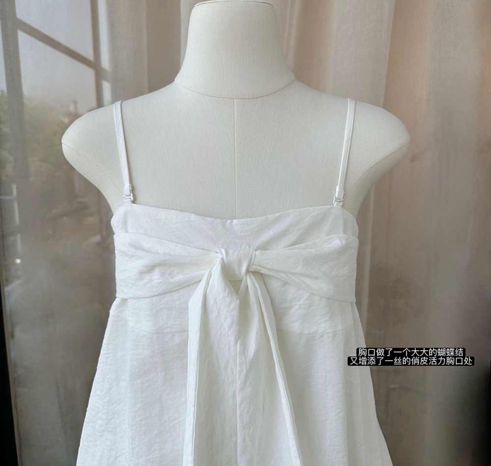 Bow Korean style small shirt wears outside tops for women