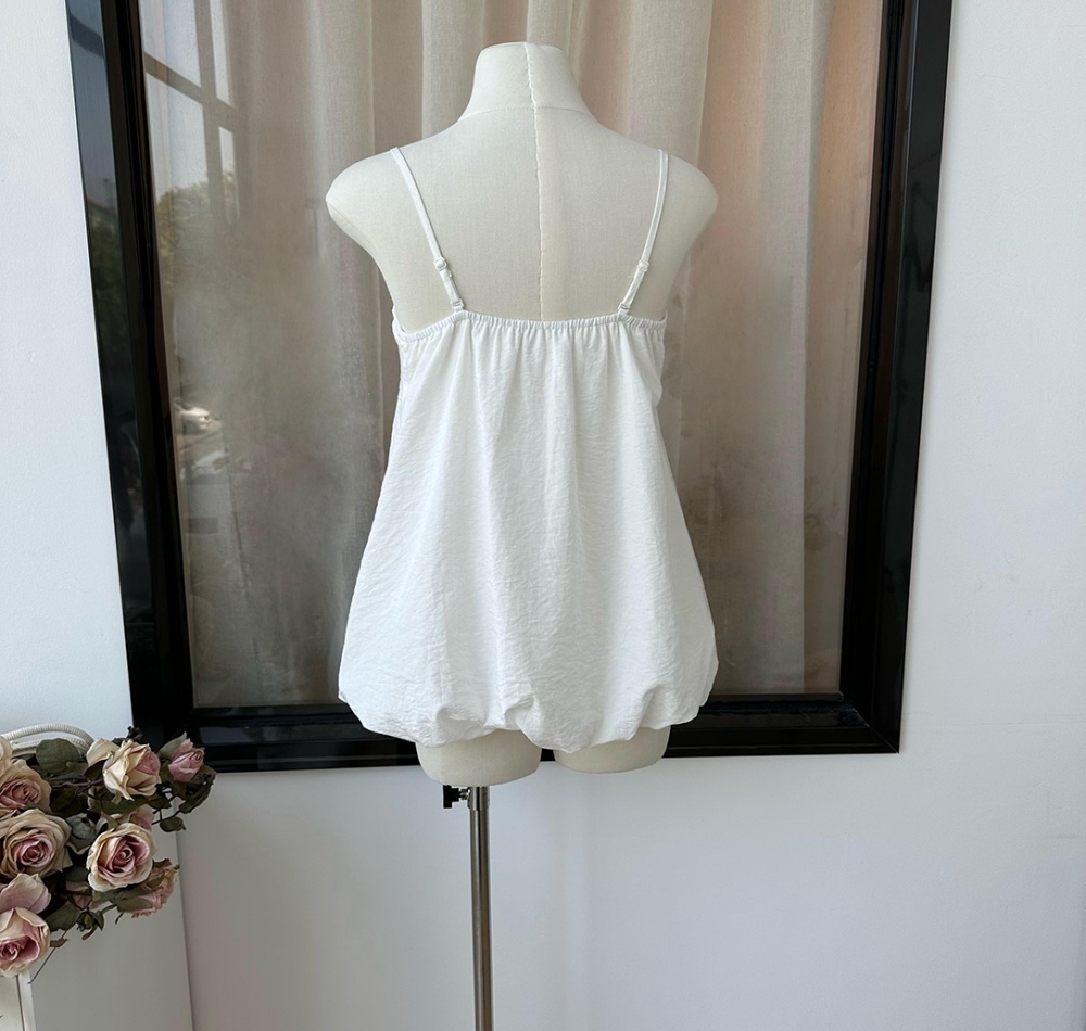 Bow Korean style small shirt wears outside tops for women