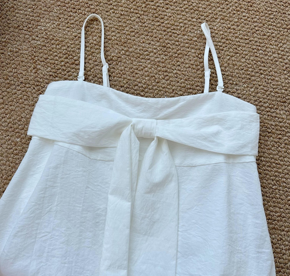 Bow Korean style small shirt wears outside tops for women