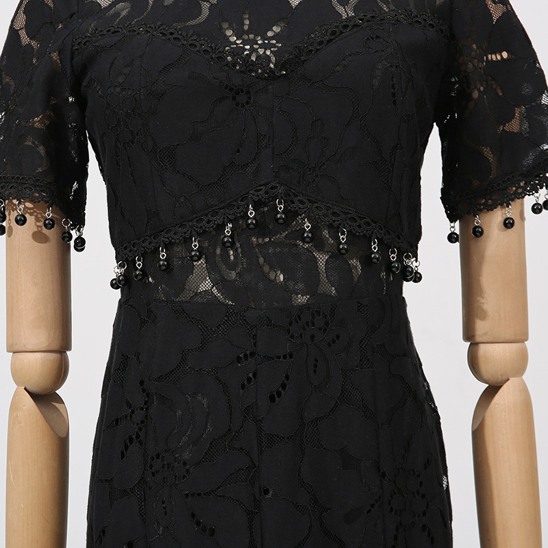 Cstand collar long dress light luxury dress for women