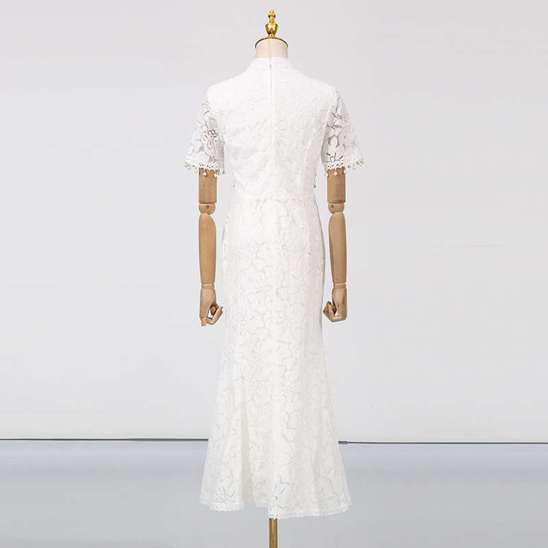 Cstand collar long dress light luxury dress for women