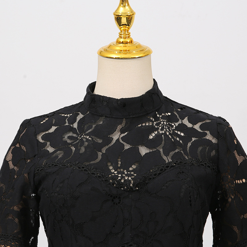 Cstand collar long dress light luxury dress for women