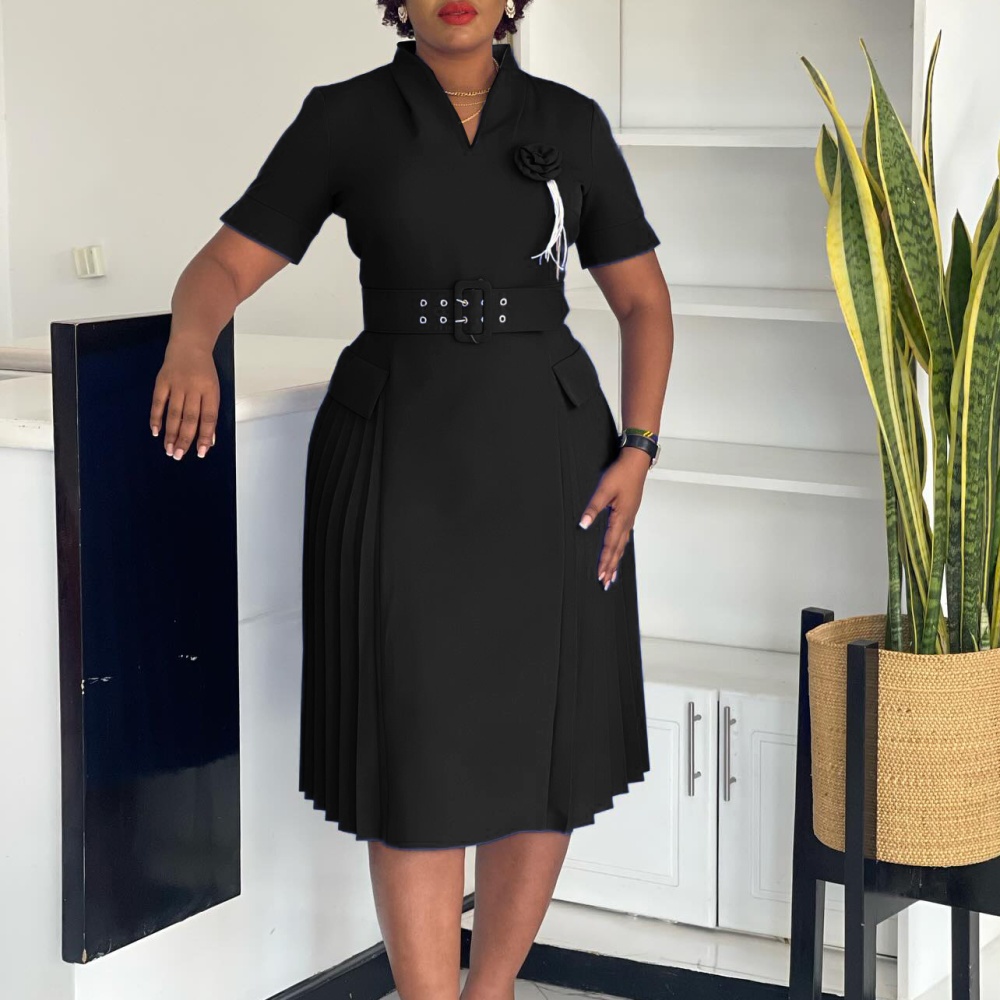 Temperament crimp high waist dress for women