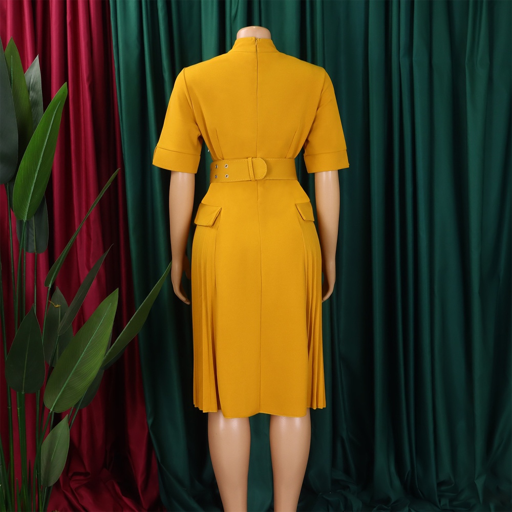 Temperament crimp high waist dress for women