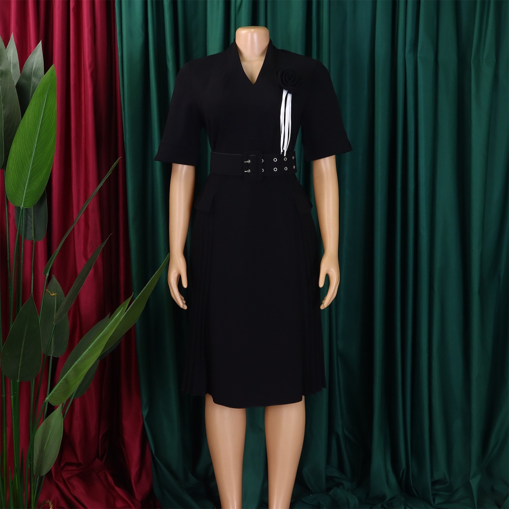 Temperament crimp high waist dress for women
