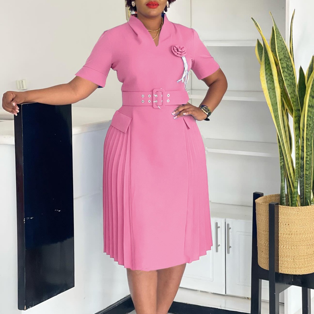 Temperament crimp high waist dress for women