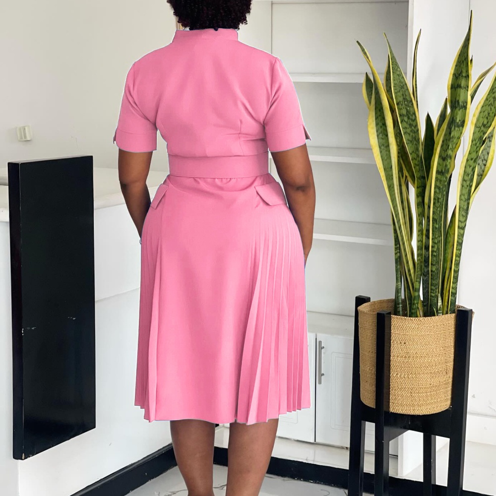 Temperament crimp high waist dress for women