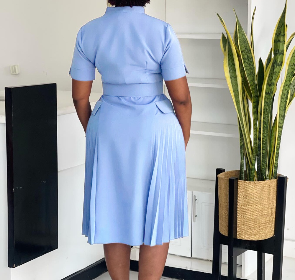 Temperament crimp high waist dress for women