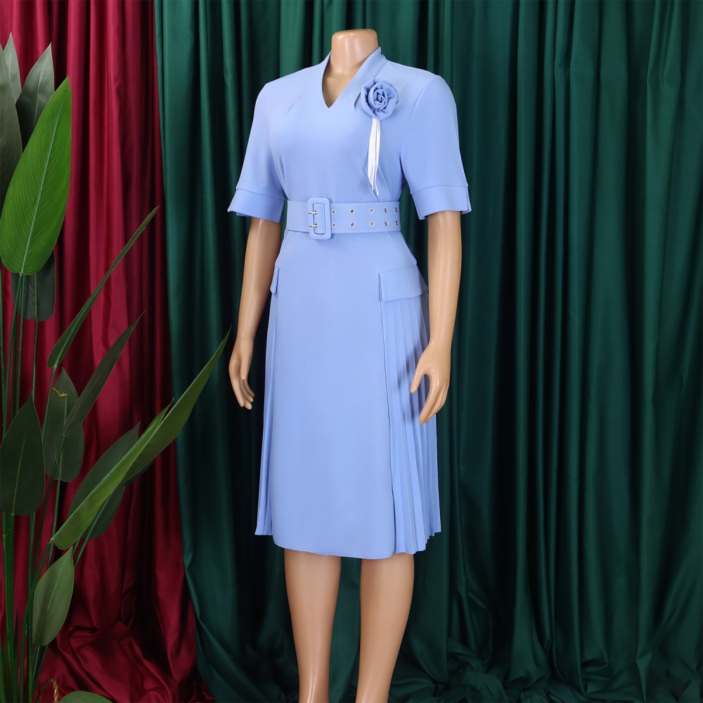 Temperament crimp high waist dress for women
