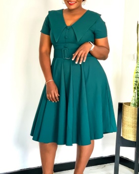 Elasticity fashion big skirt European style dress for women