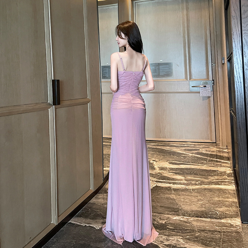 V-neck sexy slim formal dress temperament sling dress