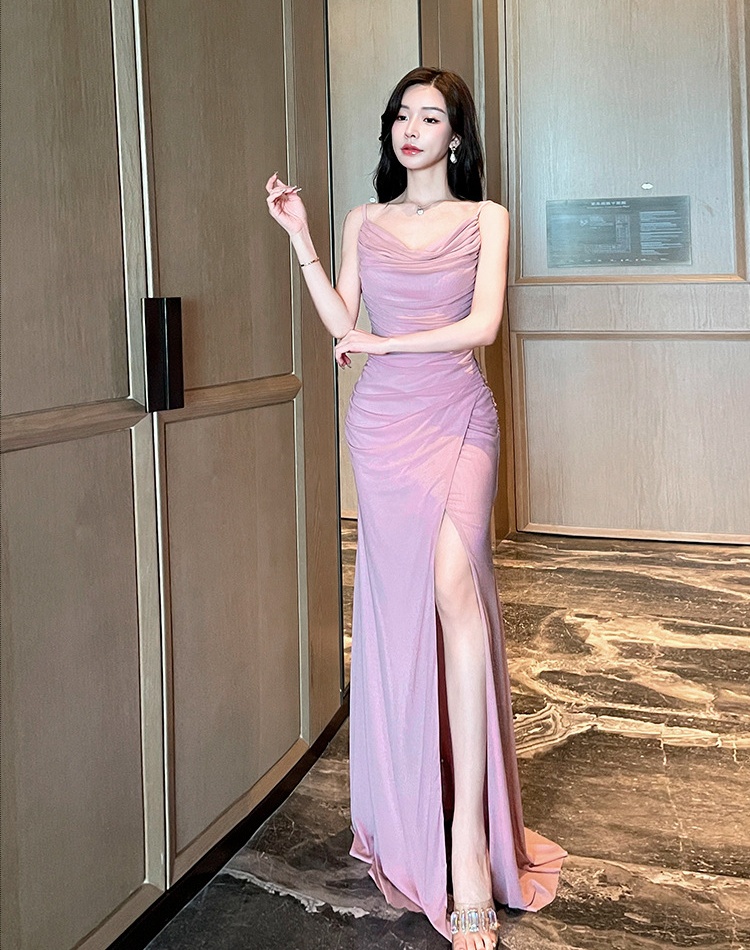 V-neck sexy slim formal dress temperament sling dress