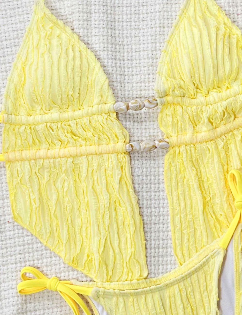 Western style sexy vacation yellow spa seaside swimwear