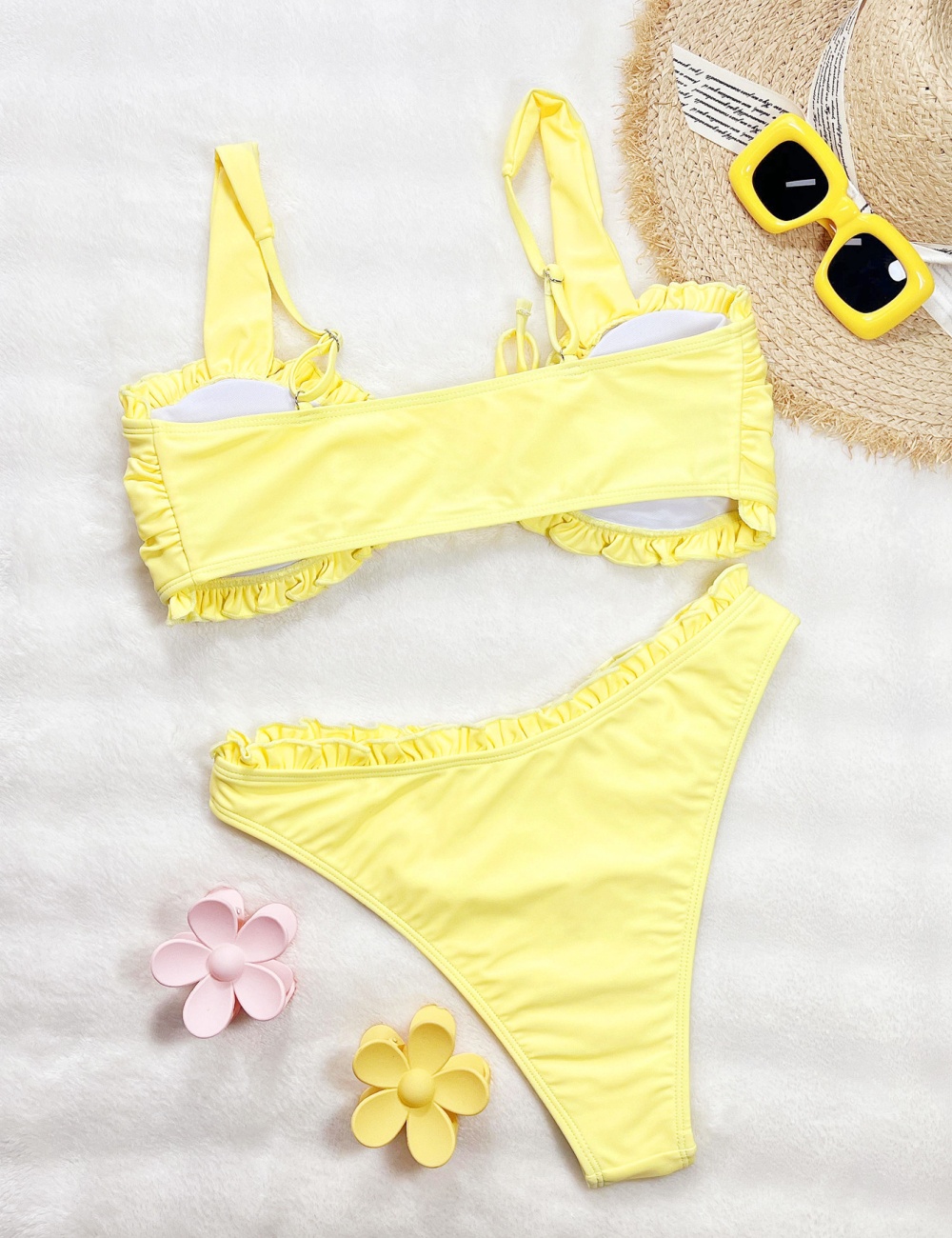 Seaside lace sandy beach swimwear bikini sexy briefs a set