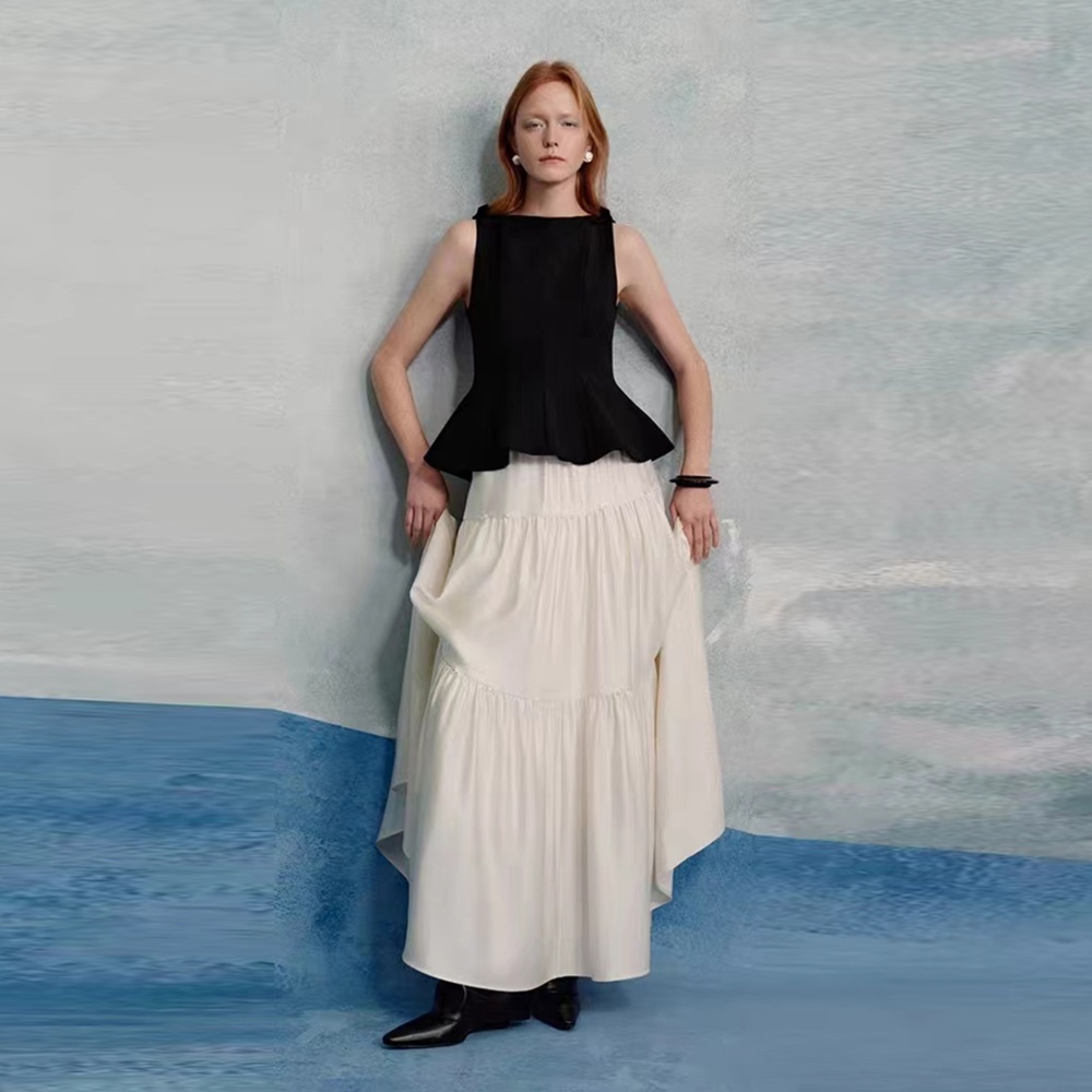 France style tops elegant long skirt 2pcs set