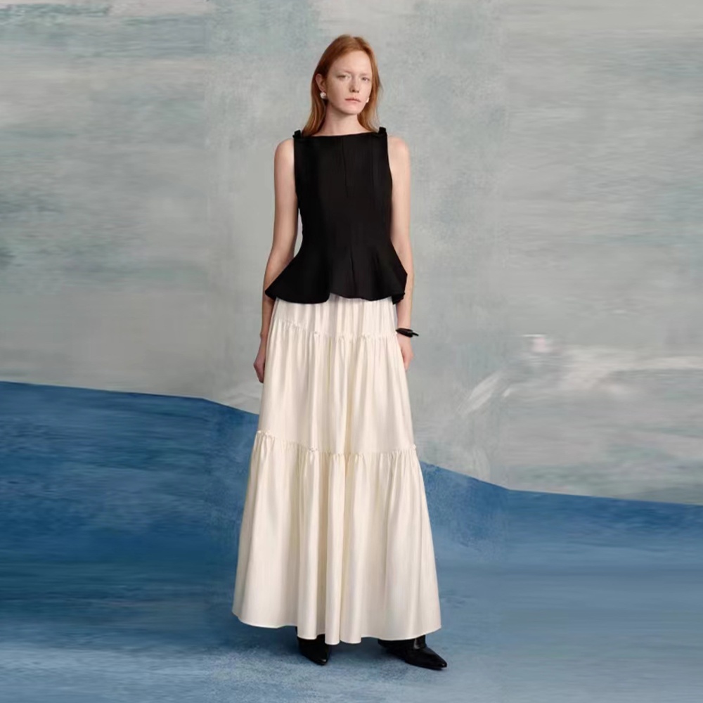 France style tops elegant long skirt 2pcs set