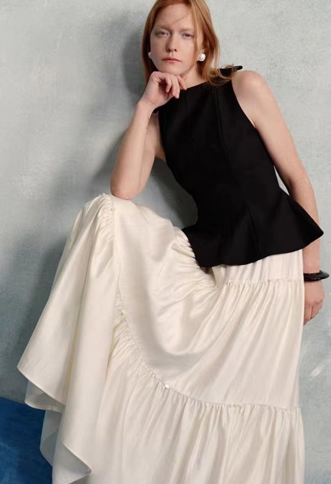 France style tops elegant long skirt 2pcs set