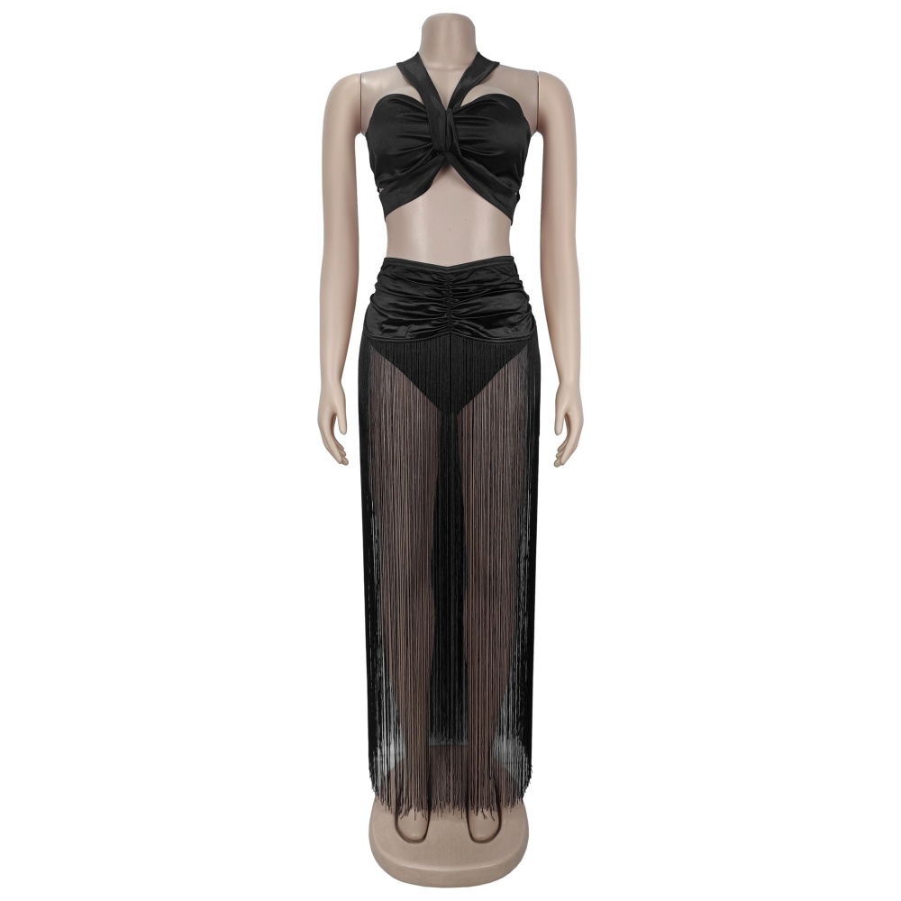European style long skirt tops 2pcs set for women