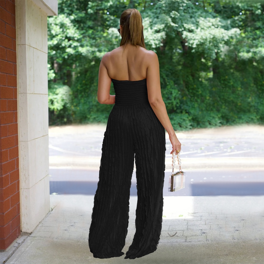 European style Casual pure wave patterns jumpsuit