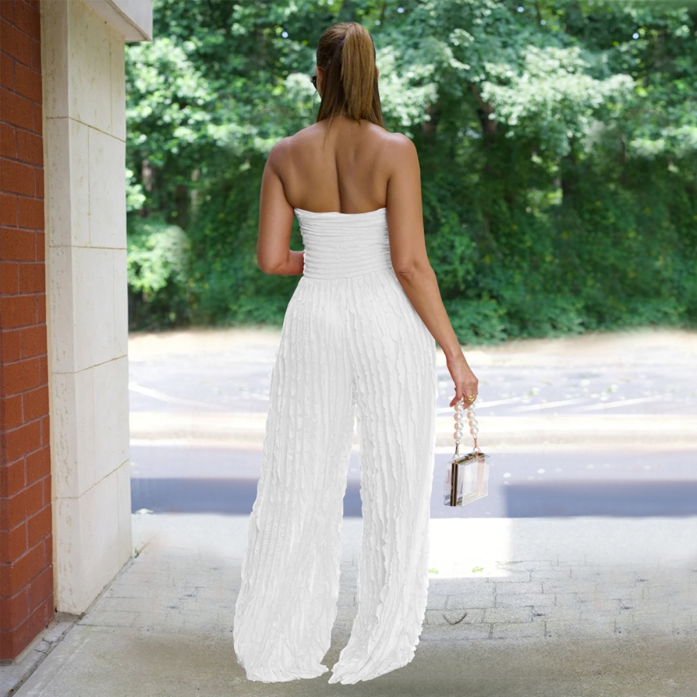 European style Casual pure wave patterns jumpsuit