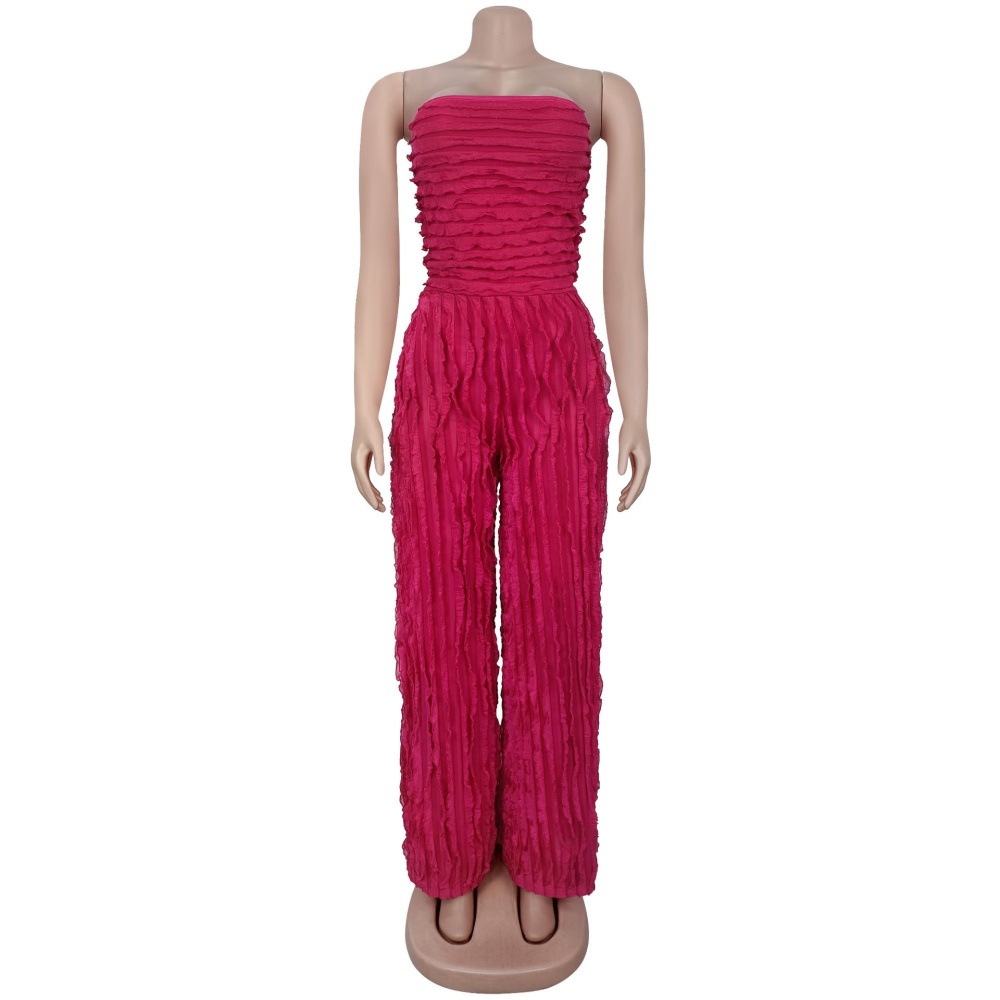 European style Casual pure wave patterns jumpsuit