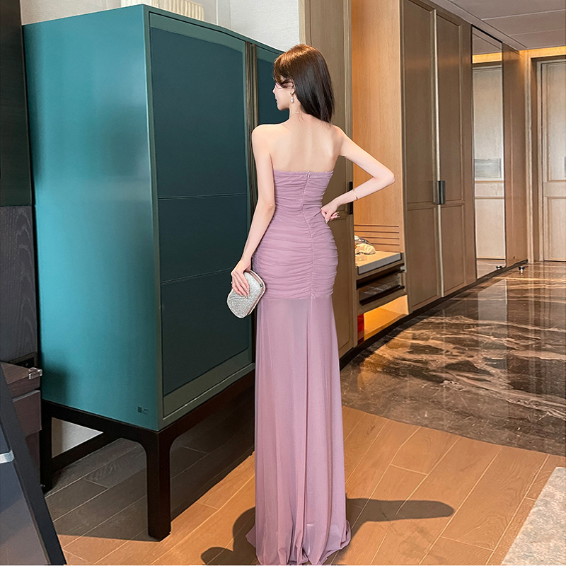 Sexy halter bar dress vacation wrapped chest long dress