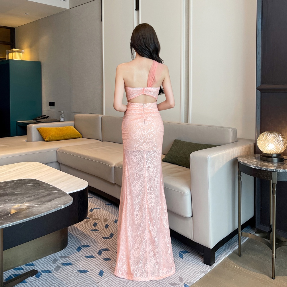 Pinched waist vacation long dress slim dress for women