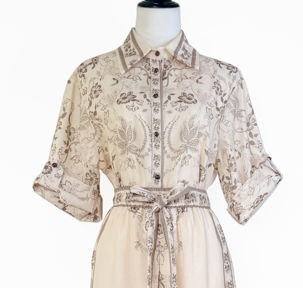 Printing autumn pants niche lapel shirt 2pcs set