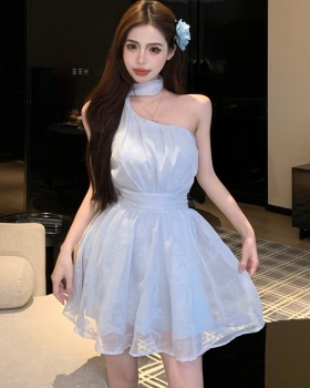 Streamer lady flocking short summer dress for women