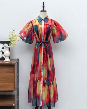 Show young single-breasted dress all-match shirt