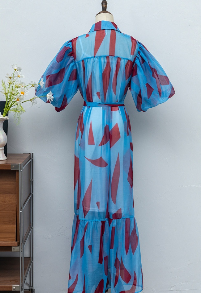 Show young single-breasted dress all-match shirt