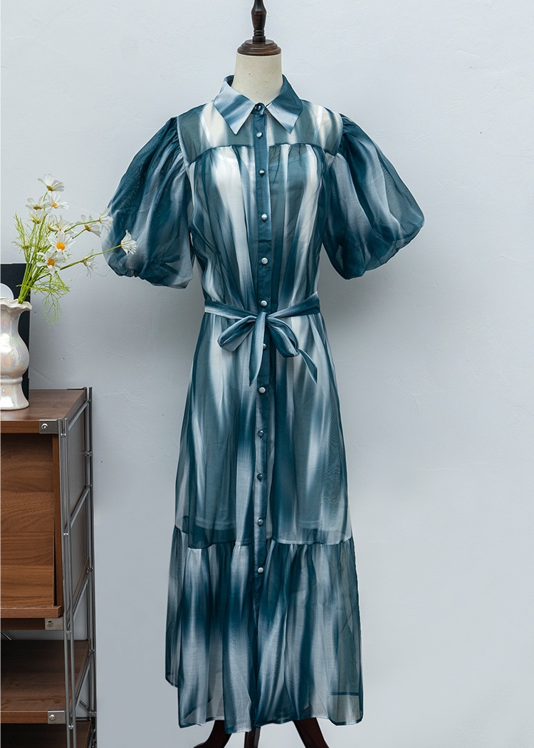 Show young single-breasted dress all-match shirt