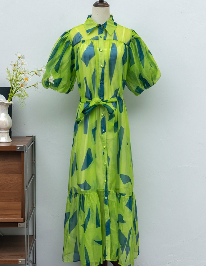 Show young single-breasted dress all-match shirt