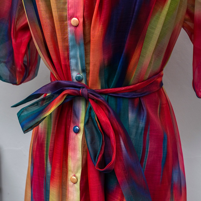 Show young single-breasted dress all-match shirt