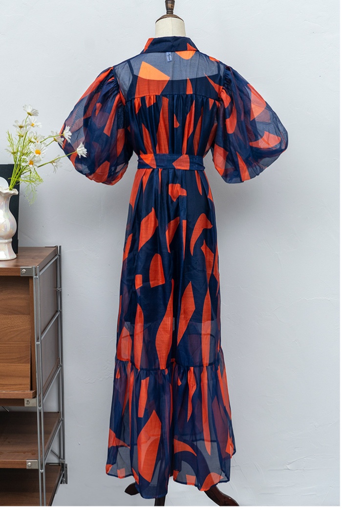 Show young single-breasted dress all-match shirt