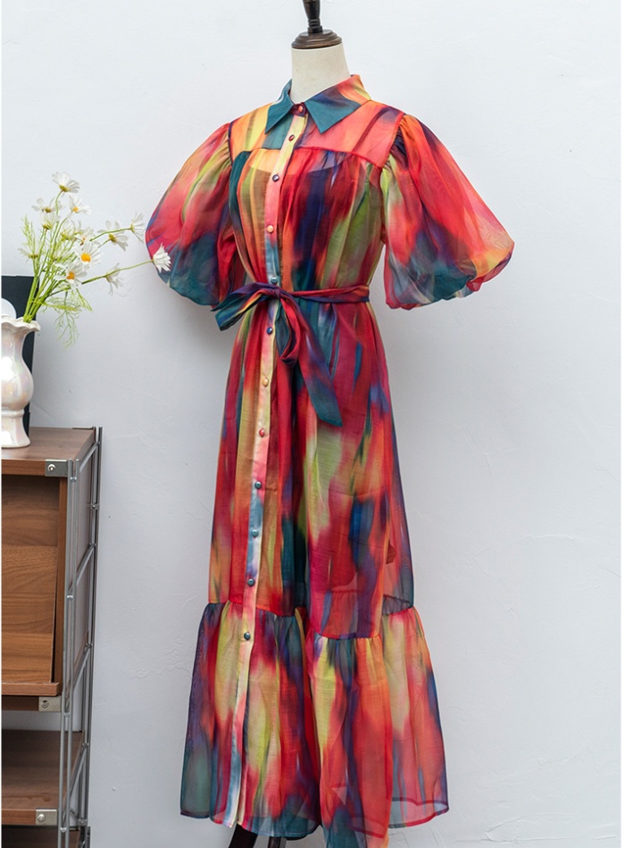 Show young single-breasted dress all-match shirt