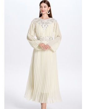 Crimp rhinestone retro temperament dress