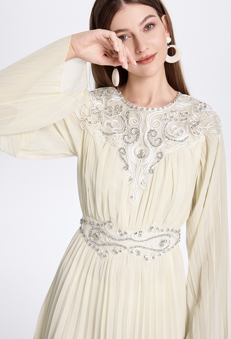 Crimp rhinestone retro temperament dress