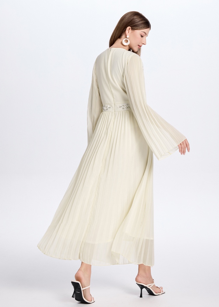 Crimp rhinestone retro temperament dress