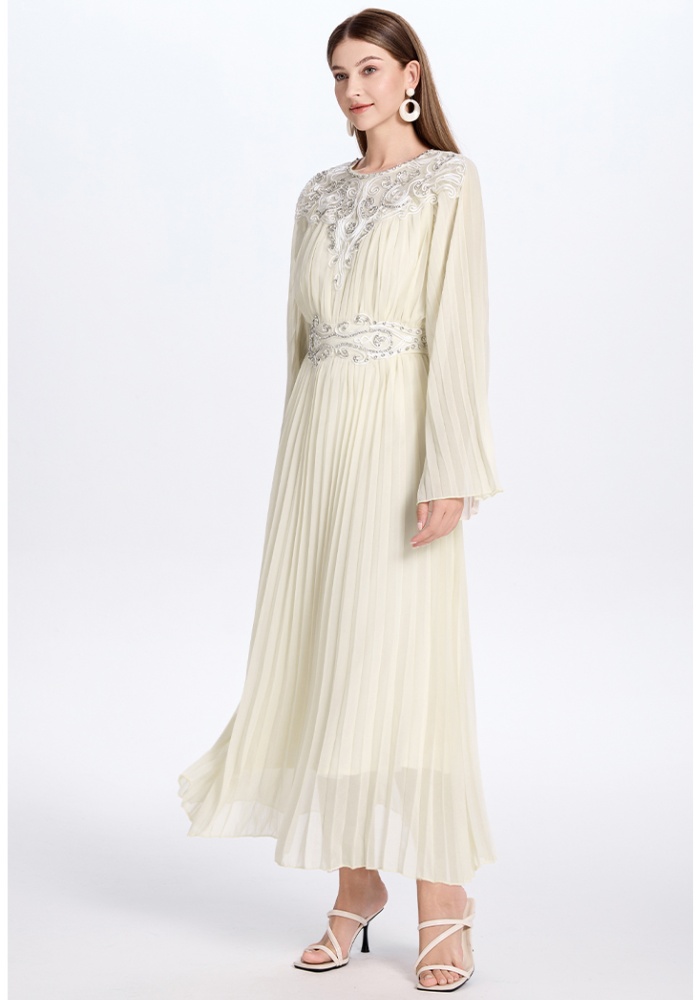 Crimp rhinestone retro temperament dress