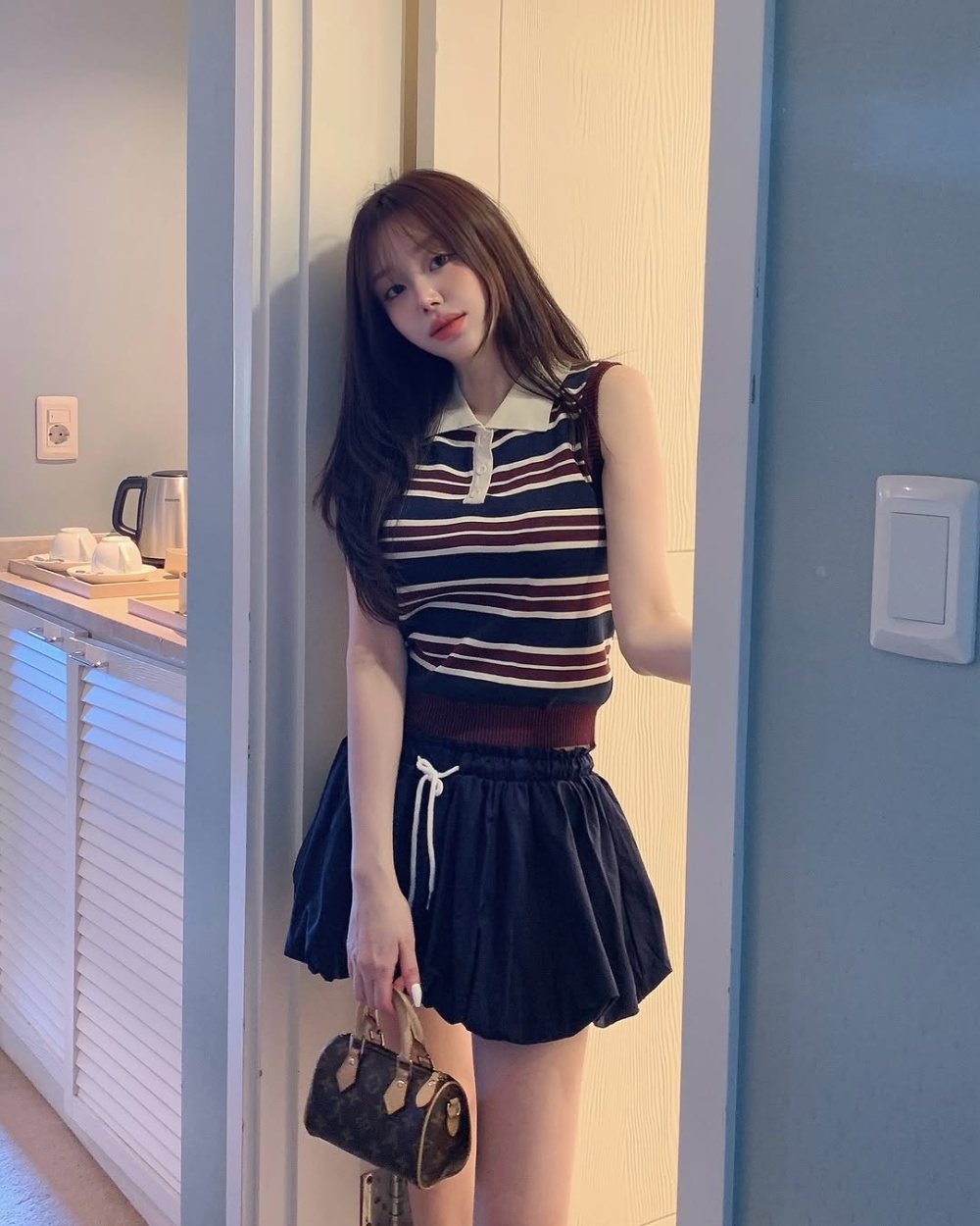 High waist vest slim skirt 2pcs set for women