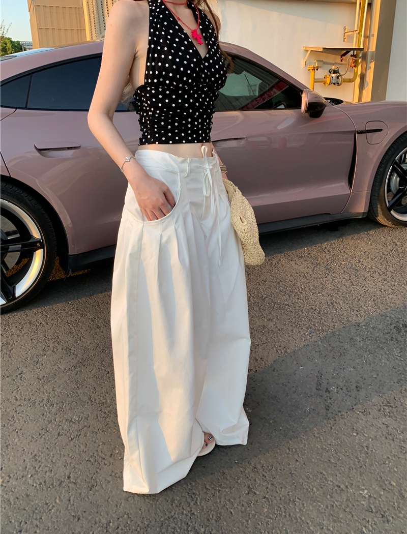 Frenum white mopping wide leg pants