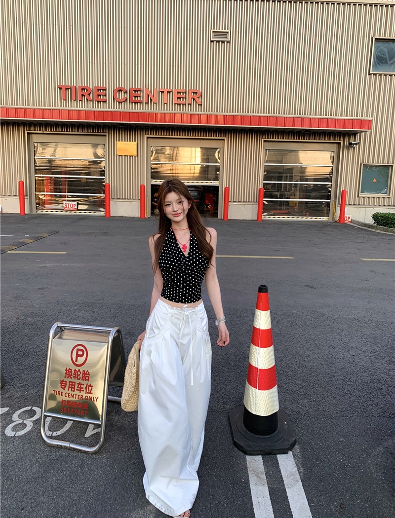 Frenum white mopping wide leg pants